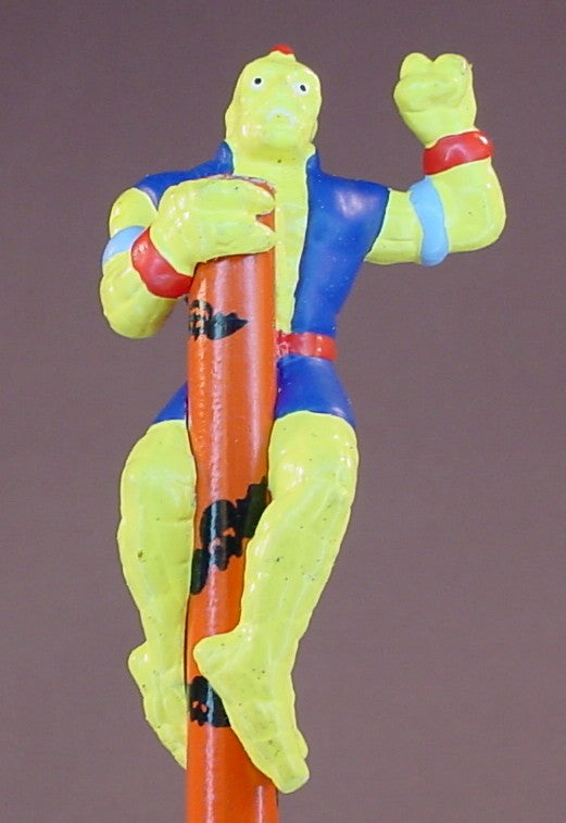 Captain Planet & The Planeteers Duke Nukem Villain PVC Figure Pencil Rider Or Topper, 2 5/8 Inches Tall, Vintage, 1990 Applause