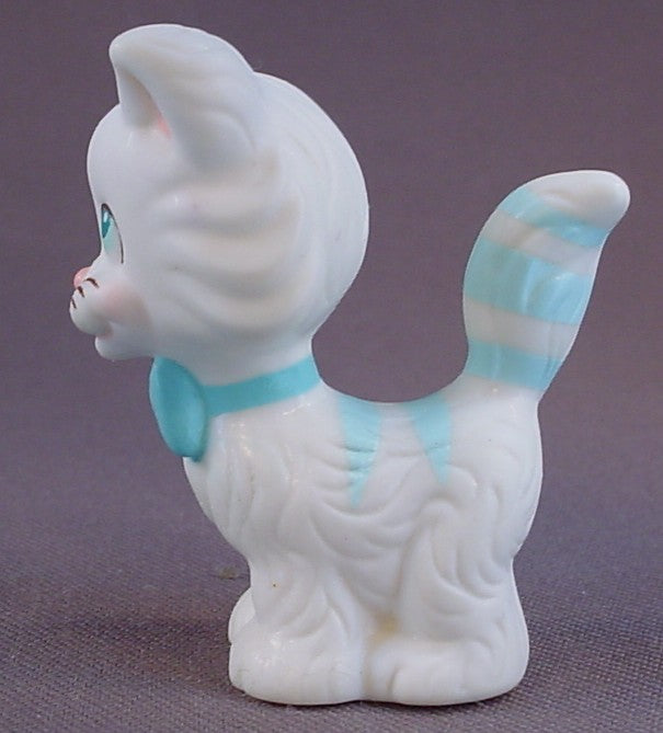 Tyco Quints Little Kittens Boy Kitty Cat Vinyl Figure With A Blue Bow, 2 1/8 Inches Tall, Vintage, 1991 Tyco