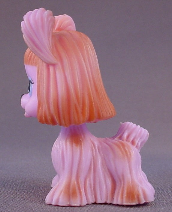 My Pet Pals Chic Boutique Pink & Brown Yorkie Dog With Blue Bows, Similar To Littlest Pet Shop, 2006 To 2008 Mattel