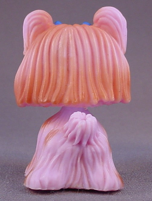 My Pet Pals Chic Boutique Pink & Brown Yorkie Dog With Blue Bows, Similar To Littlest Pet Shop, 2006 To 2008 Mattel