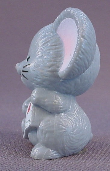 Russ Berrie Gray Mouse Figure Holding A "With Love" Letter, 1 1/2 Inches Tall, Figurine