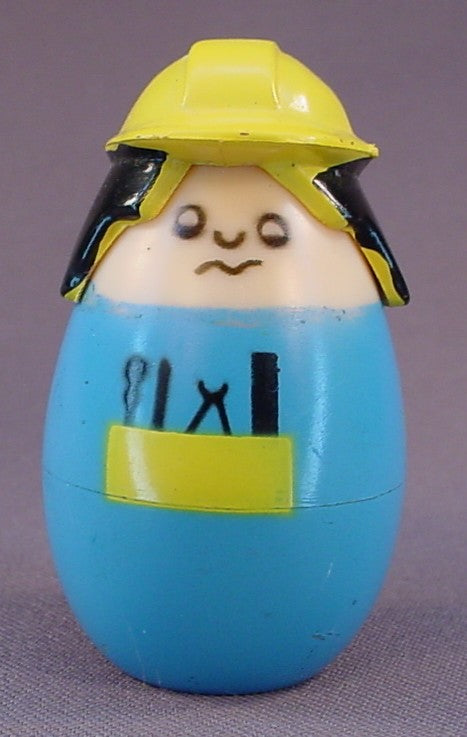 Tonka Toddlers Peek A Boo Construction Worker Figure Toy, Has Three Faces That You Reveal By Turning The Helmet, Finger Puppet, Vintage, 1970's Hong Kong, Peek-A-Boo
