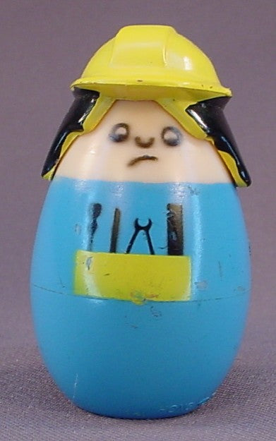 Tonka Toddlers Peek A Boo Construction Worker Figure Toy, Has Three Faces That You Reveal By Turning The Helmet, Finger Puppet, Vintage, 1970's Hong Kong, Peek-A-Boo