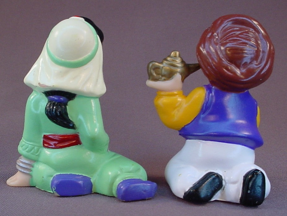 Aladdin And Jasmine Figure Toys, Hollow Vinyl, 3 Inches Tall, Not Marked As Disney