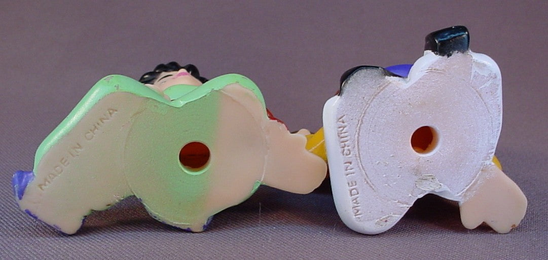 Aladdin And Jasmine Figure Toys, Hollow Vinyl, 3 Inches Tall, Not Marked As Disney