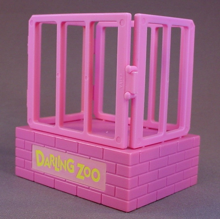 Darling Animal Friends Pink Zoo Enclosure For A Lion And Cub, The Cage Door Opens, Vintage, 1993 Trendmasters