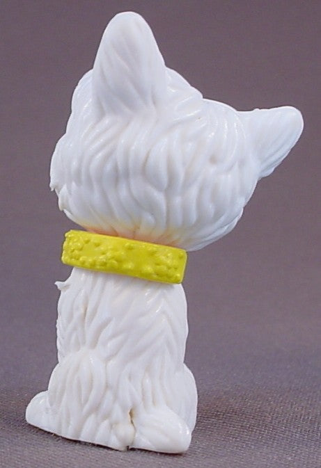 Barbie My Scene White Yorkie Puppy Dog PVC Pet Figure For A Kennedy Doll, 2 1/8 Inches Tall, Mattel