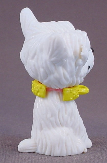 Barbie My Scene White Yorkie Puppy Dog PVC Pet Figure For A Kennedy Doll, 2 1/8 Inches Tall, Mattel