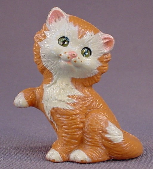 Barbie Pet Pals Orange Cat Figure From A Courtney Doll Set #2710, Hard Plastic, 1 3/4 Inches Tall, Vintage, 1991 Mattel