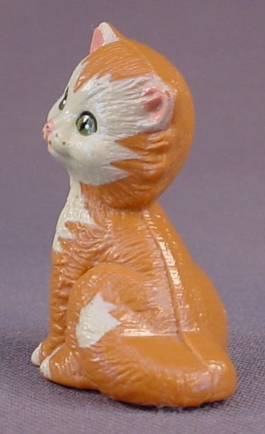 Barbie Pet Pals Orange Cat Figure From A Courtney Doll Set #2710, Hard Plastic, 1 3/4 Inches Tall, Vintage, 1991 Mattel