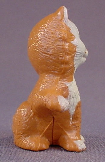 Barbie Pet Pals Orange Cat Figure From A Courtney Doll Set #2710, Hard Plastic, 1 3/4 Inches Tall, Vintage, 1991 Mattel