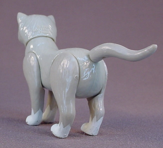 Barbie Pet Doctor Gray Cat Figure, Bobblehead, Vintage, 1995 Mattel, Bobble Head, The Legs & Tail Move, Pet Vet