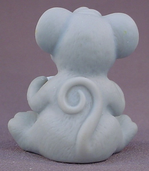 Briarberry Bear Replacement Gray Mouse Reading A Purple Book Figure For A Canopy Bed Set, 2 Inches Tall, Vintage, 1999 Fisher Price, FP, Briarberry Bears, Grey Mouse