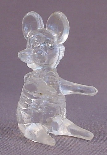 Clear Plastic Or Acrylic Mouse Figure, 1 3/8 Inches Tall, Novelty, Vintage, 1960's Or 1970's