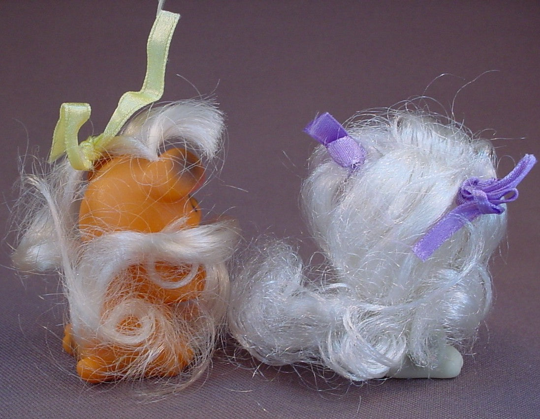 Citytoy 1988 My Pretty Pets Pair Of Dog Figures With Hair, 2 1/2 Inches Tall, Rubber Or Vinyl, Vintage, Sweetie Pups