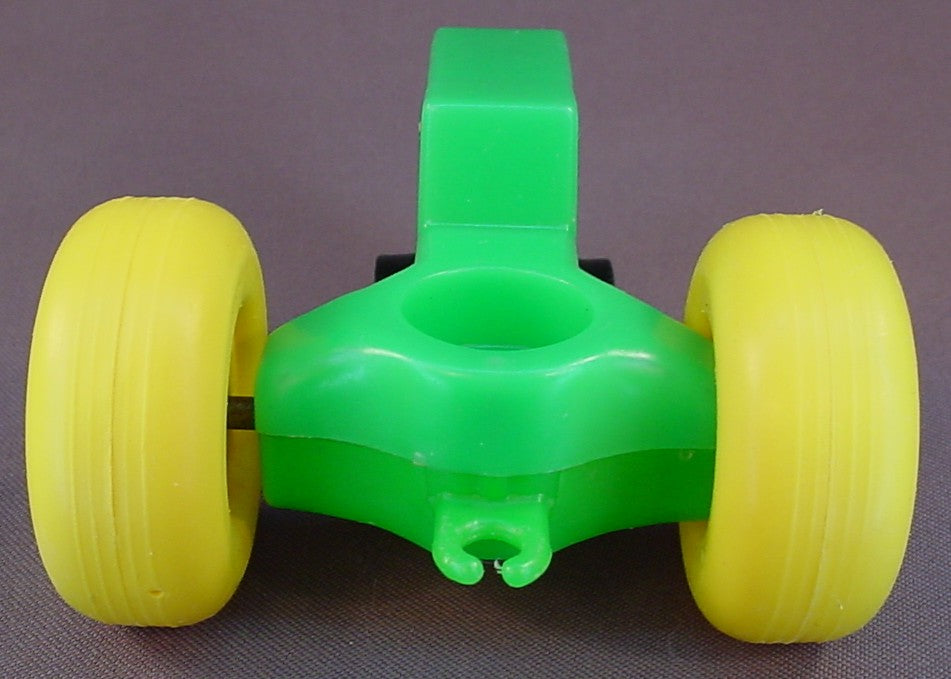 Fisher Price Vintage Green Tractor With Yellow Wheels, Has The Complete Lithos