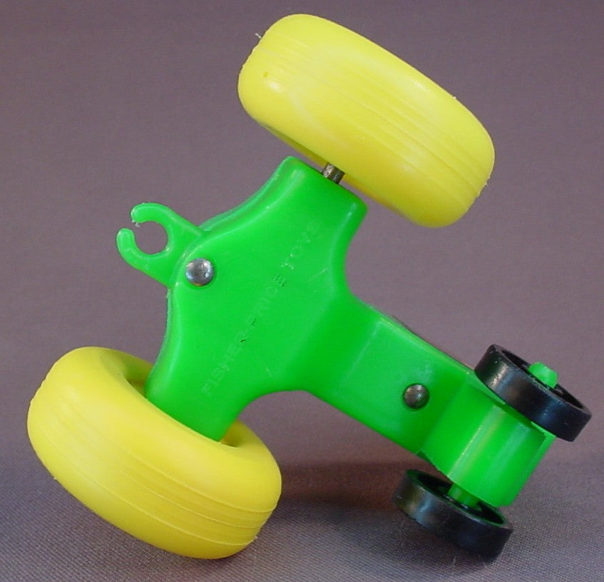 Fisher Price Vintage Green Tractor With Yellow Wheels, Has The Complete Lithos