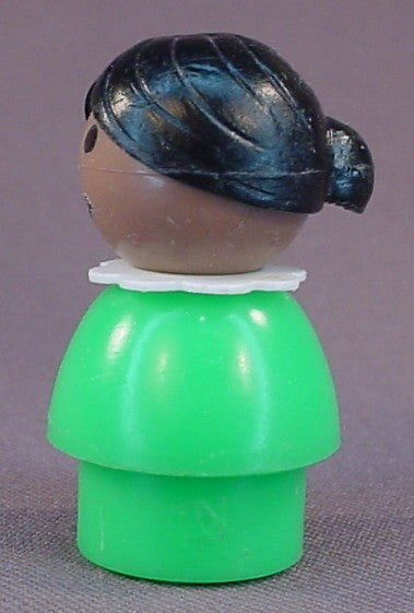 Fisher Price Vintage African American Woman Or Girl With A Green Body, Black Hair