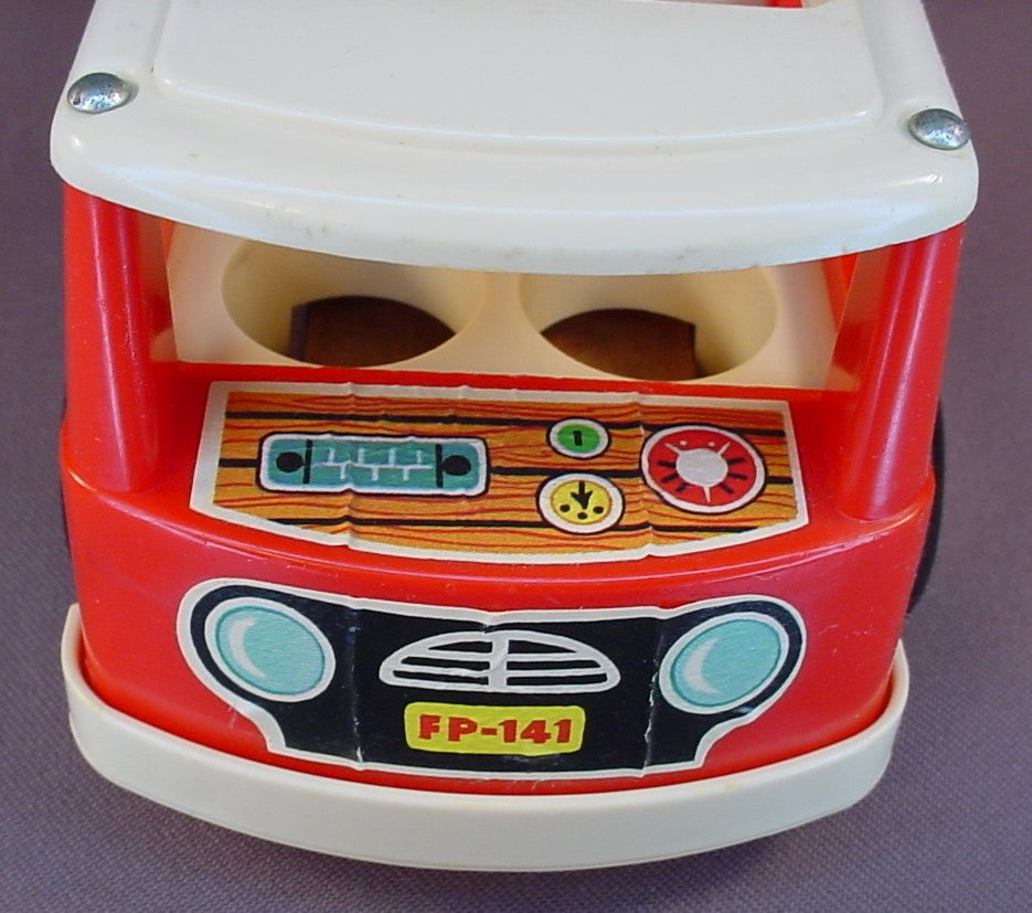 Fisher Price Vintage 141 Mini Bus Van, 1969, Floor Moves Up And Down As It Rolls