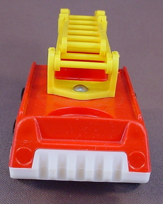 Fisher Price Vintage Red White Fire Truck, 2 Piece Yellow Extension Ladder, 123 124 2350