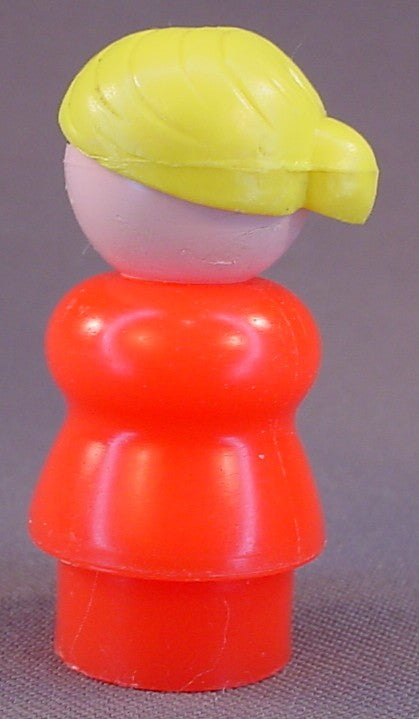 Fisher Price Vintage Woman Mom With Ponytail, Red Body, 916 2500 2550, Zoo, Main St