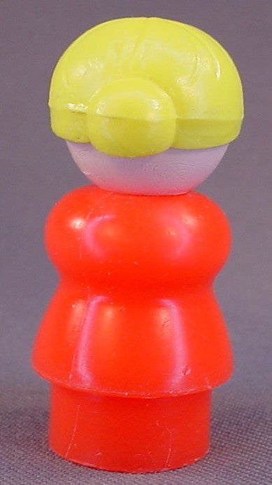 Fisher Price Vintage Woman Mom With Ponytail, Red Body, 916 2500 2550, Zoo, Main St