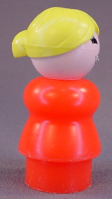 Fisher Price Vintage Woman Mom With Ponytail, Red Body, 916 2500 2550, Zoo, Main St