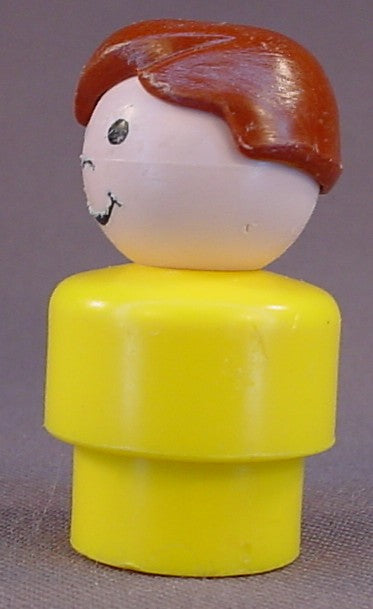 Fisher Price Vintage Boy Wavy Brown Sculpted Hair, Yellow Body, 2357 2455 2502 2551 2552 2582