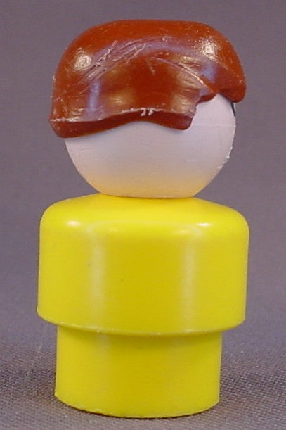 Fisher Price Vintage Boy Wavy Brown Sculpted Hair, Yellow Body, 2357 2455 2502 2551 2552 2582