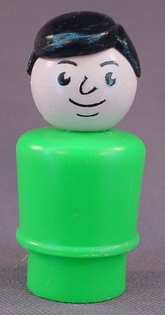 Fisher Price Vintage Dad Father Black Hair, Green Body, 141 761 952 2360 2502 2551 2580