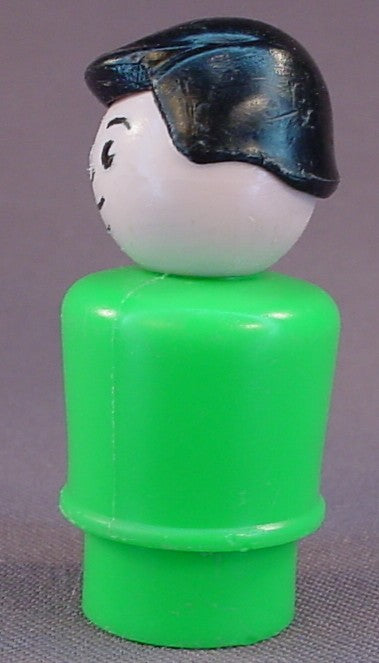 Fisher Price Vintage Dad Father Black Hair, Green Body, 141 761 952 2360 2502 2551 2580