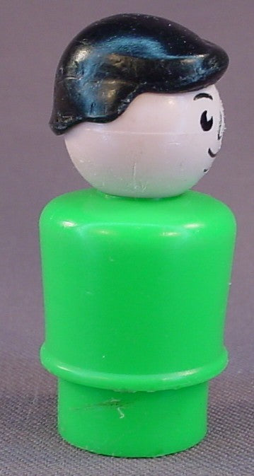 Fisher Price Vintage Dad Father Black Hair, Green Body, 141 761 952 2360 2502 2551 2580