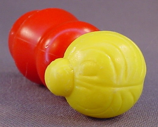 Fisher Price Vintage Woman Yellow Hair In A Bun, Dark Red Body, 677 680 2500 2552 2580