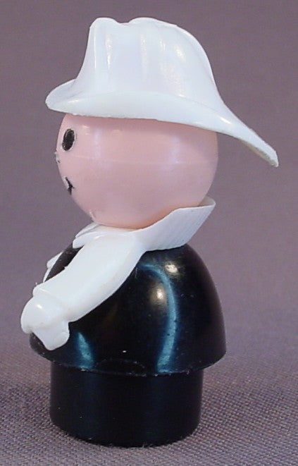 Fisher Price Vintage Fireman With A White Helmet, Black Body, 123 124 346 396 928 2350 2351
