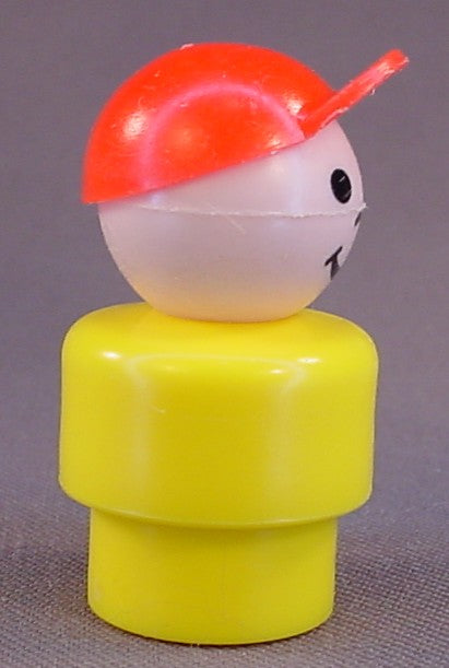 Fisher Price Vintage Boy With Front Facing Hat, Yellow Body, 192 656 916 2504 2550
