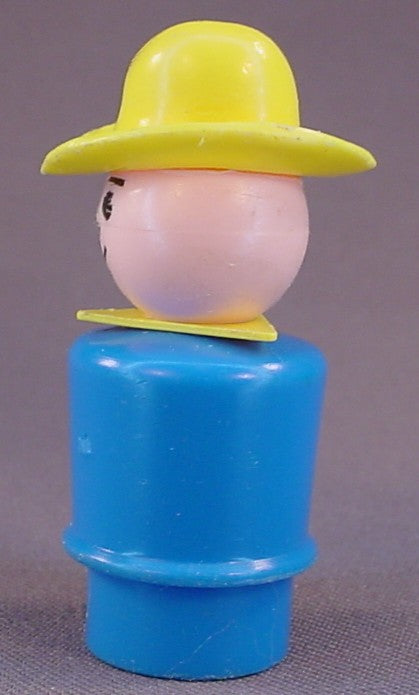 Fisher Price Vintage Cowboy Farmer Man, Blue Body, 633 636, Farm Fun, Little People
