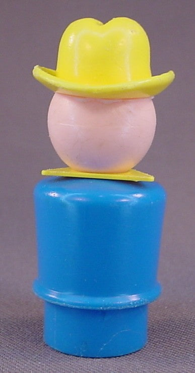 Fisher Price Vintage Cowboy Farmer Man, Blue Body, 633 636, Farm Fun, Little People