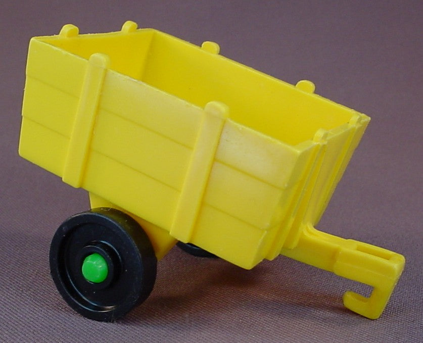 Fisher Price Vintage Yellow Hay Wagon Trailer With Green Axle, Hitch, 915 Farm