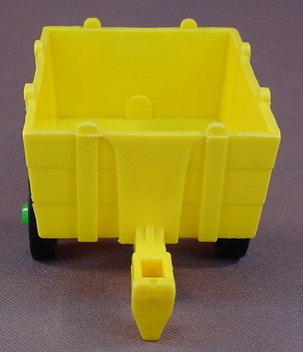 Fisher Price Vintage Yellow Hay Wagon Trailer With Green Axle, Hitch, 915 Farm