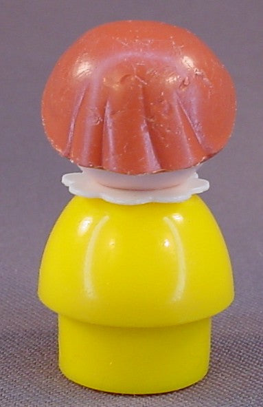 Fisher Price Vintage Girl, Yellow Plastic Body, Light Brown Wavy Hair, 141 677 680 916 2357 2453