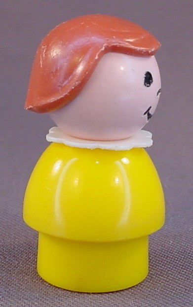 Fisher Price Vintage Girl, Yellow Plastic Body, Light Brown Wavy Hair, 141 677 680 916 2357 2453