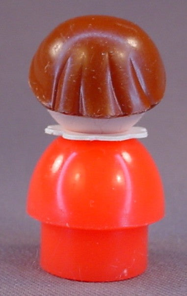 Fisher Price Vintage Girl With Dark Brown Sculpted Hair In A Bob And Red Body, 141 656 952 2360