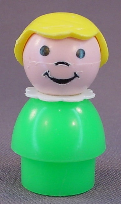 Fisher Price Vintage Girl With Yellow Hair And Green Body, 2500 2501 2525 2582, 2500