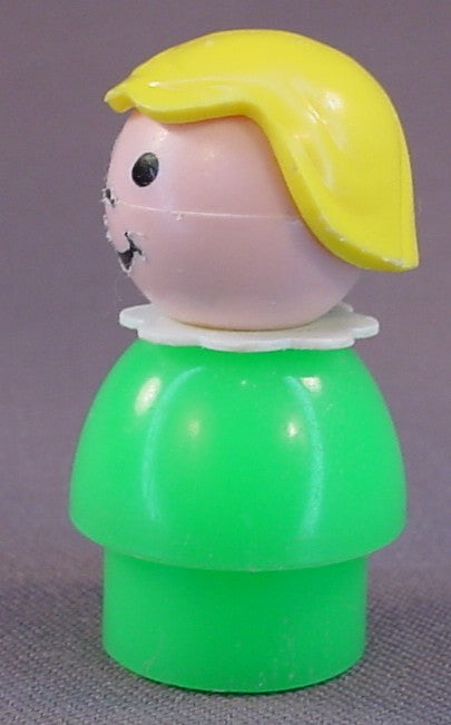 Fisher Price Vintage Girl With Yellow Hair And Green Body, 2500 2501 2525 2582, 2500