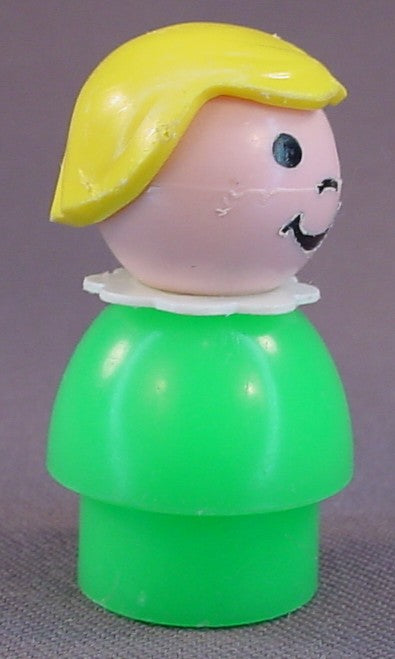 Fisher Price Vintage Girl With Yellow Hair And Green Body, 2500 2501 2525 2582, 2500