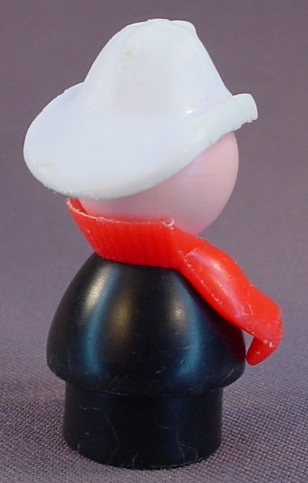Fisher Price Vintage Fireman With Red Arms, Black Body, White Fire Fighter Hat