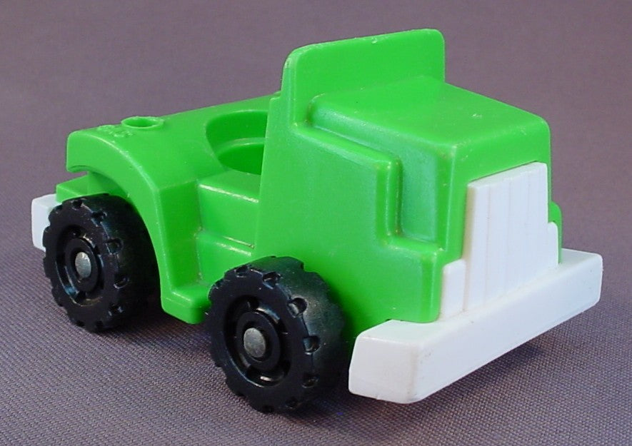 Fisher Price Vintage Green Single Seat Semi Truck Tractor With White Base, 1981-1984