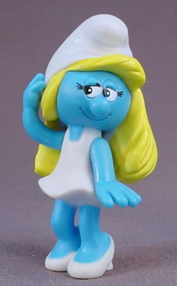 Shy Smurfette Figure, The Arms Move, 2009 Jakks Pacific, Smurf, Smurfs
