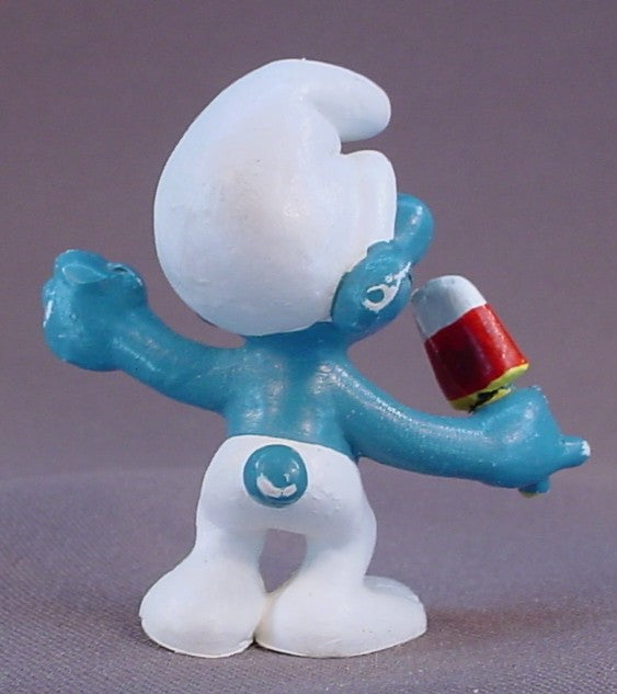 Ice Lolly Smurf Eating An Ice Cream Bar PVC Figure, #20053, 1978 Peyo Schleich, W. Germany, Smurfs, Vintage, Figurine