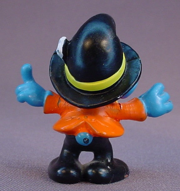 Photographer Smurf PVC Figure, Figure Only, Does Not Have The Camera, Super Smurf Series, #40217, 1981 Peyo Schleich, W. Germany, Mustard Yellow Dot, Smurfs, Vintage, Figurine
